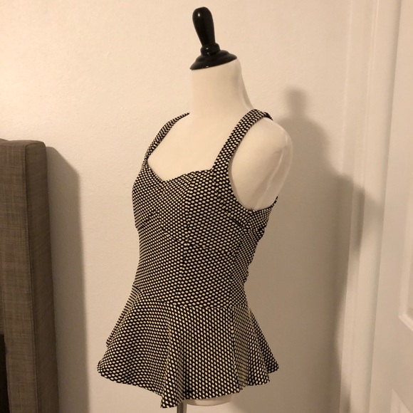 San Souci Open Back Peplum Top, Size Medium - Picture 3 of 5